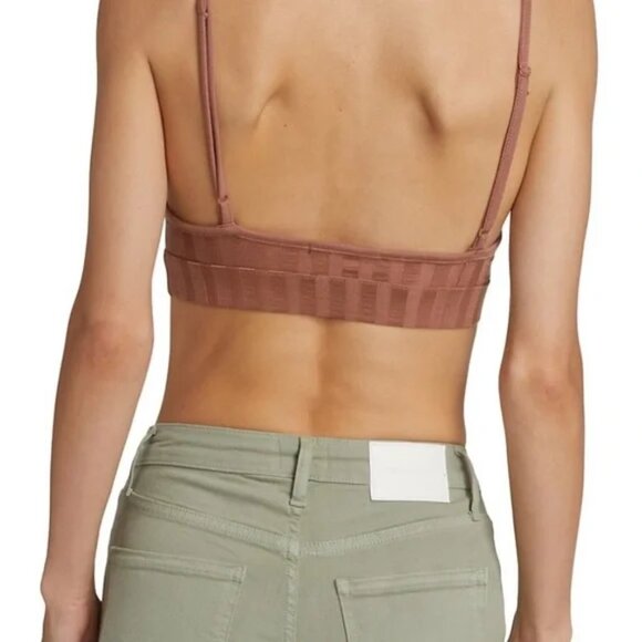 Jonathan Simkhai Rikki Compact Ribbed Triangle Bralette - Teak - Picture 4 of 6